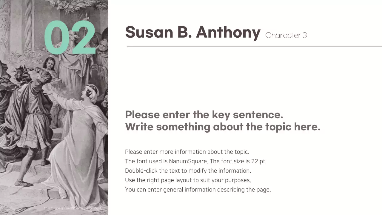  Presenting a subdued concept for a global women's suffrage assignment