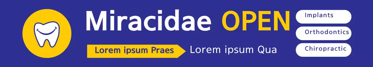 Banner de anúncio odontológico limpo azul