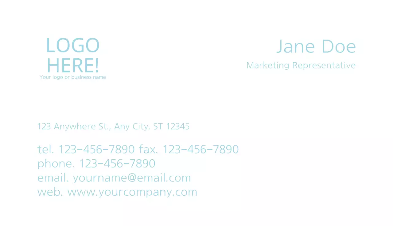 Light Minimalist Business Card