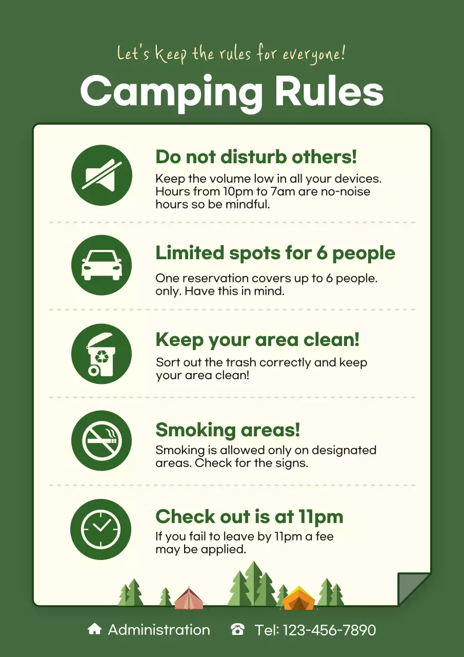 Green Simple Camping Guidelines