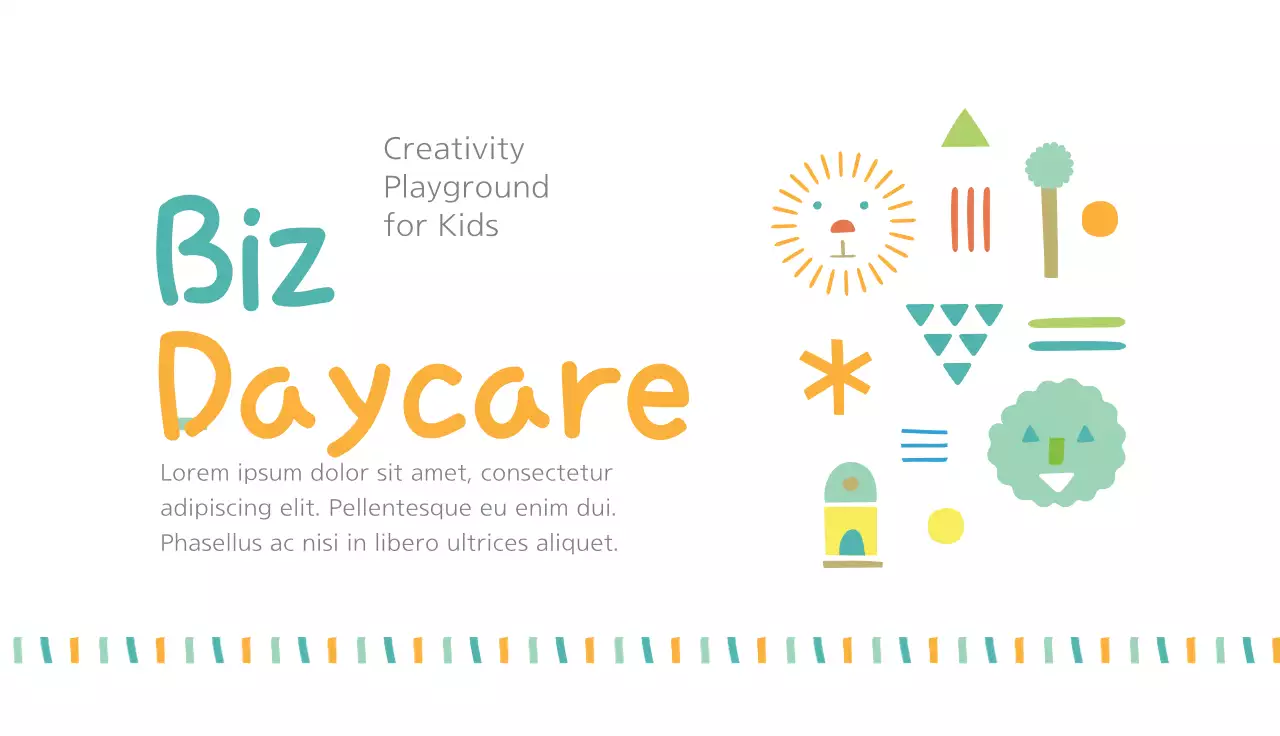 Teal Playful Daycare Promotion Business Card