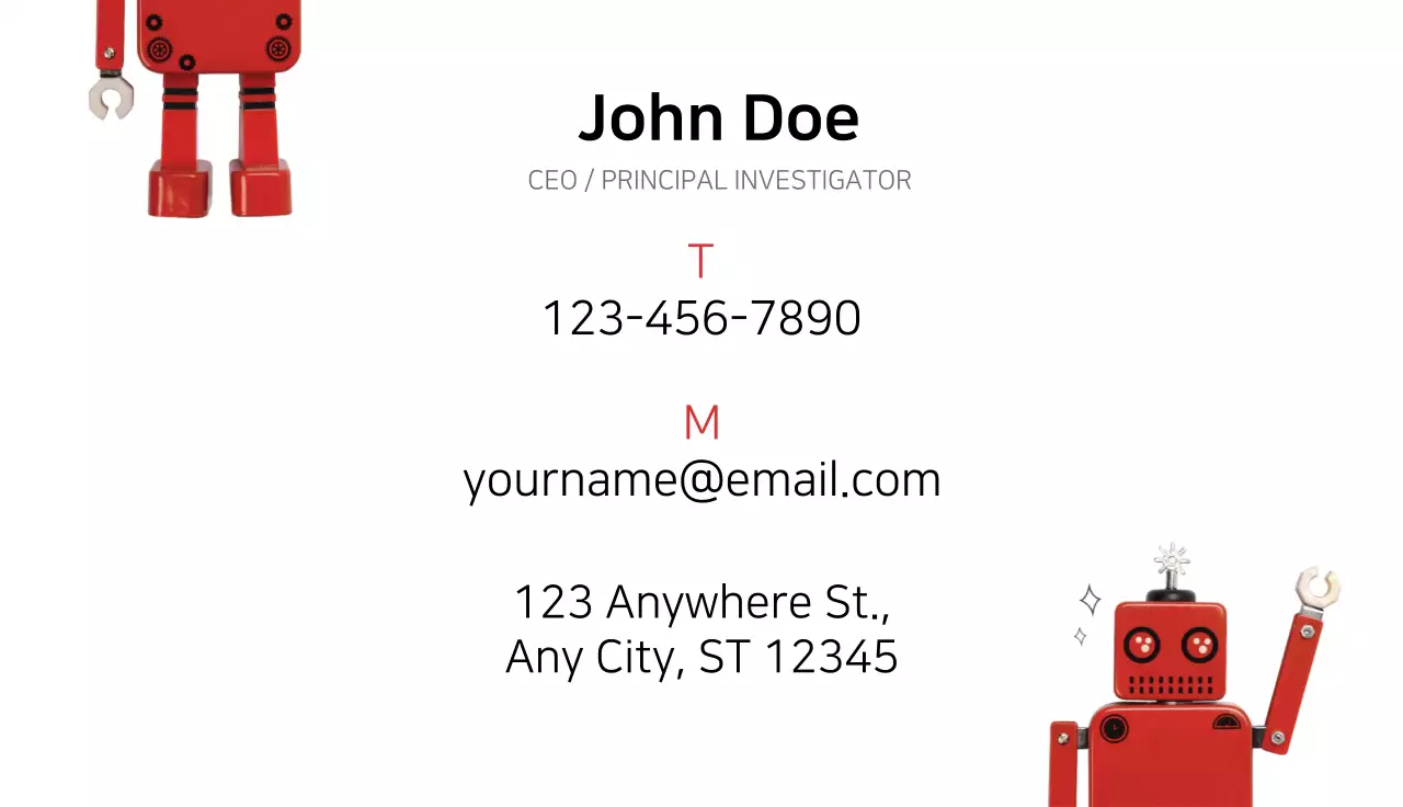 Red Retro Robot Business Card