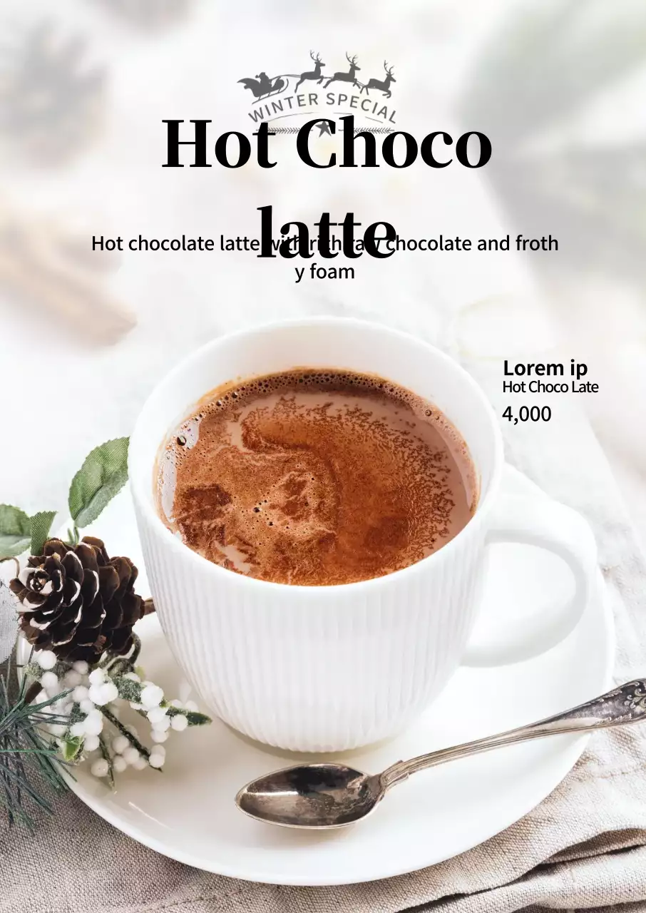 ảnh trắng quảng cáo thực đơn quán cà phê giáng sinh