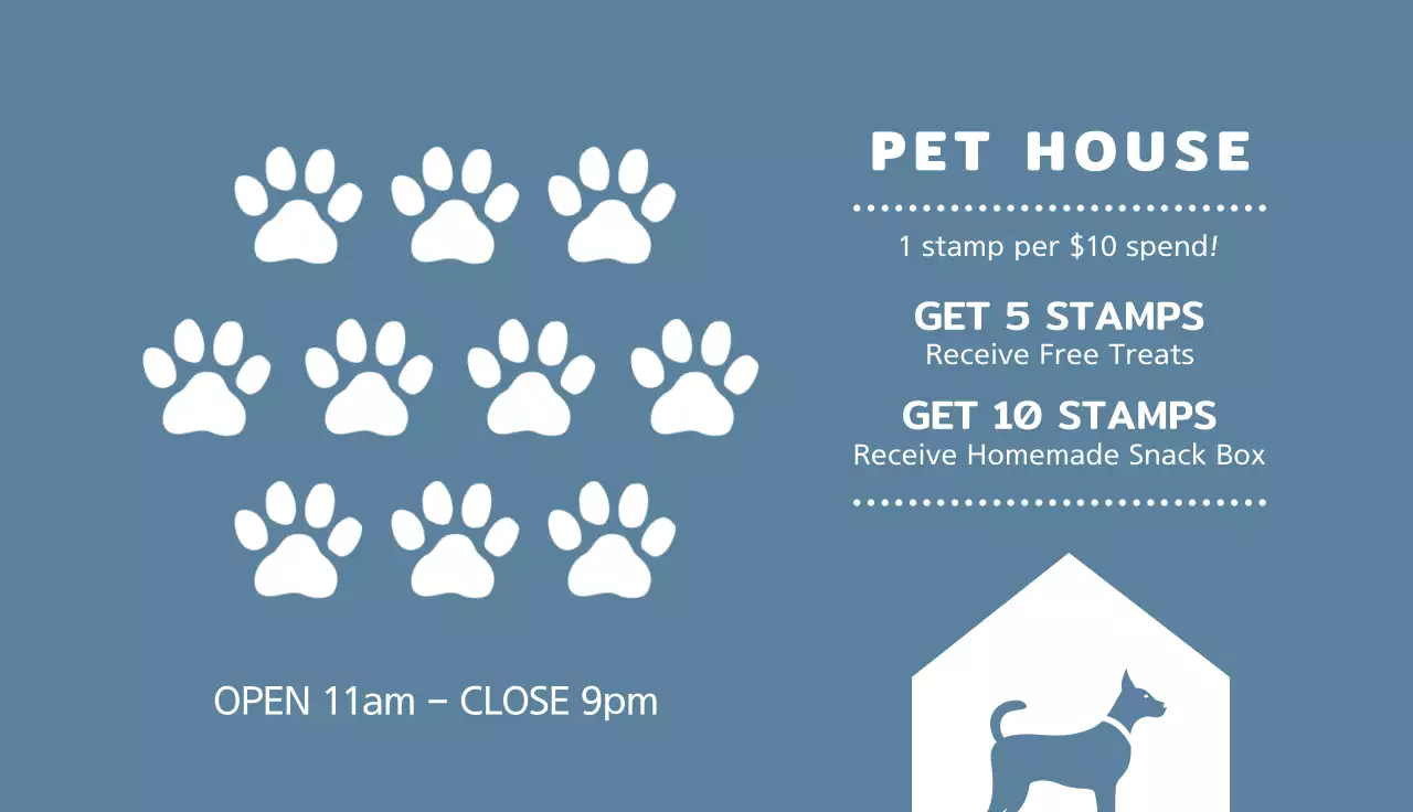 Blue Simple Dog Promotion Business Card