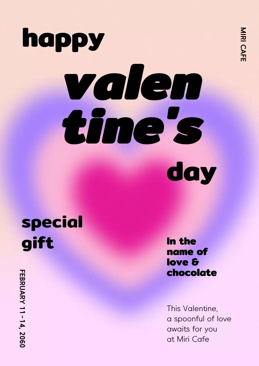 Valentine's Day Gift with Heart Gradient Background