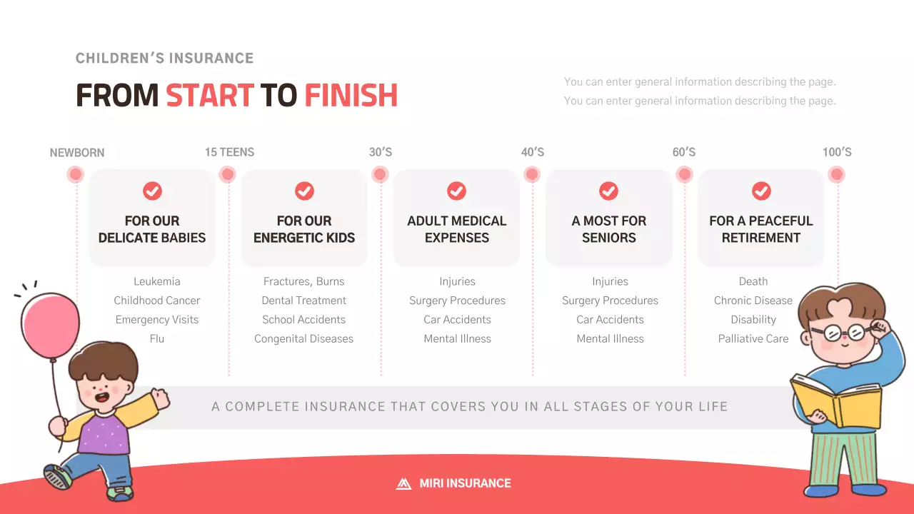 Cute pink children's insurance proposal