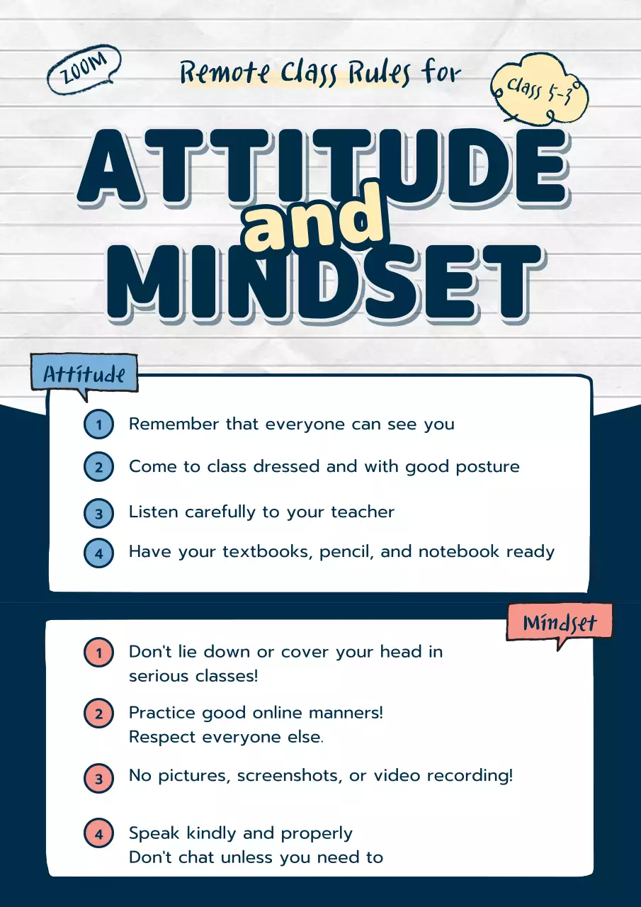 Navy Blue NotebookWritingConceptSpeech BubblesEducationTheme