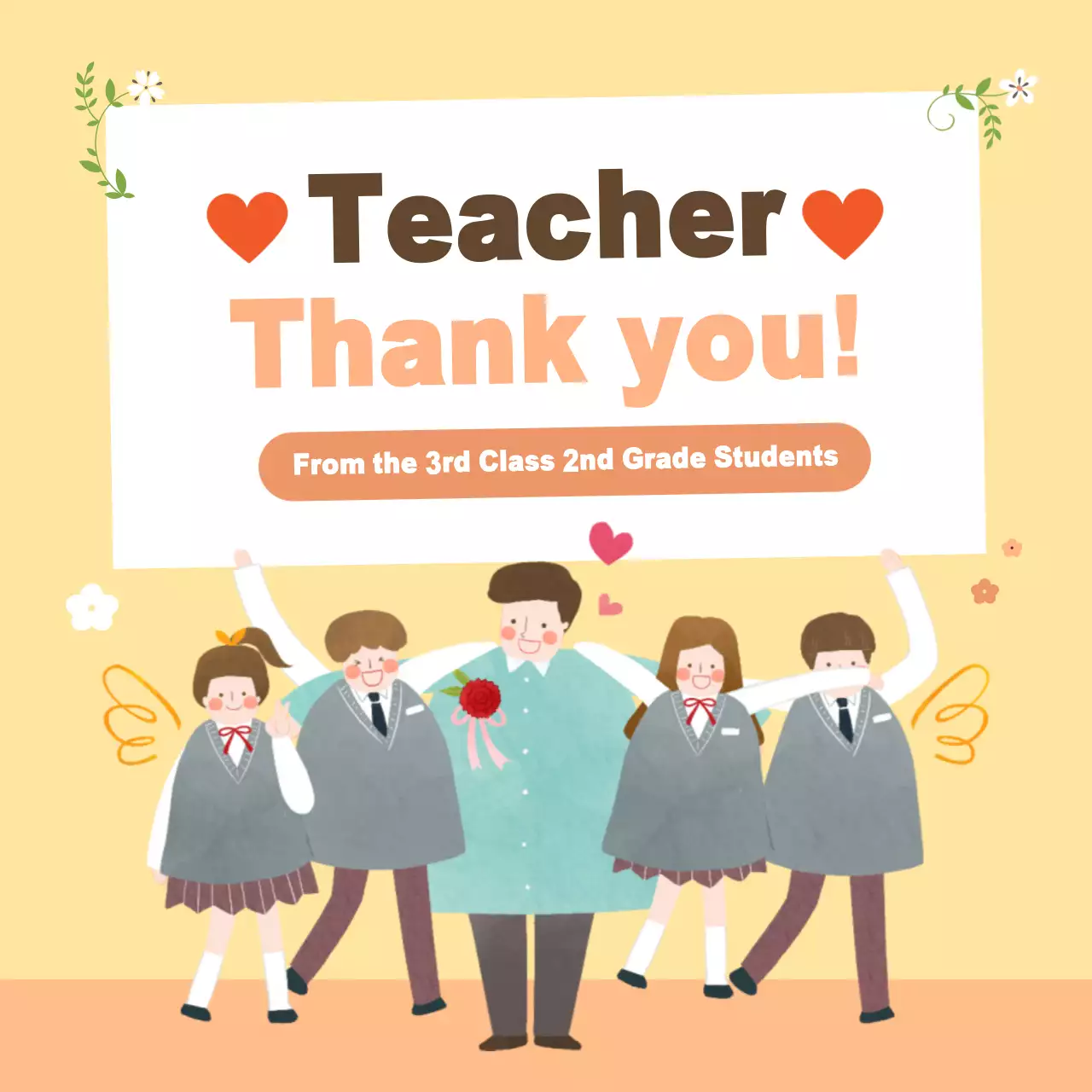 Yellow Simple Thank You Card Instagram Post