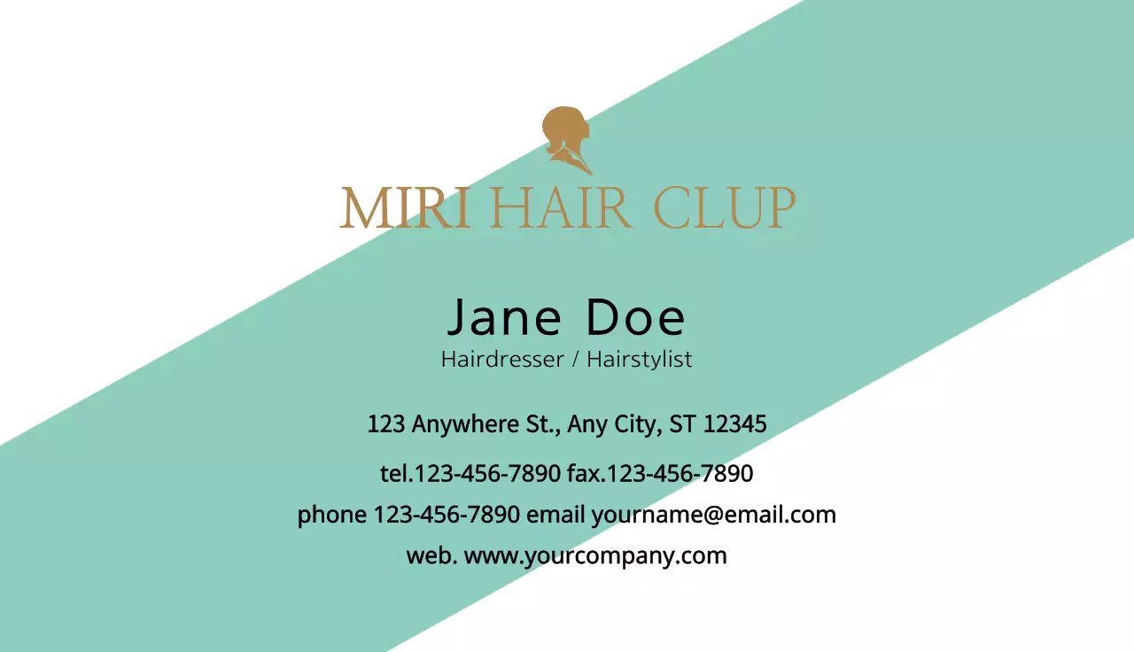 Mint Modern Hair Business Card