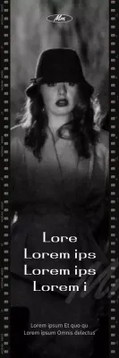 Banner de convite de filme vintage preto