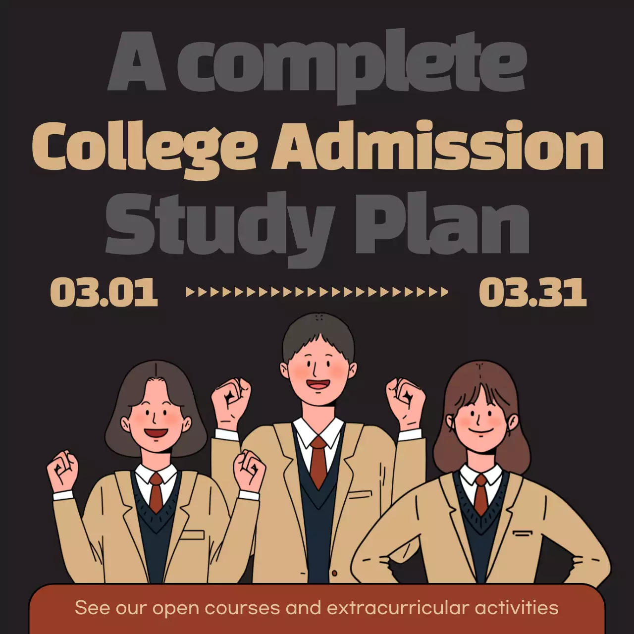 black and beige lucky academy registration promotion
