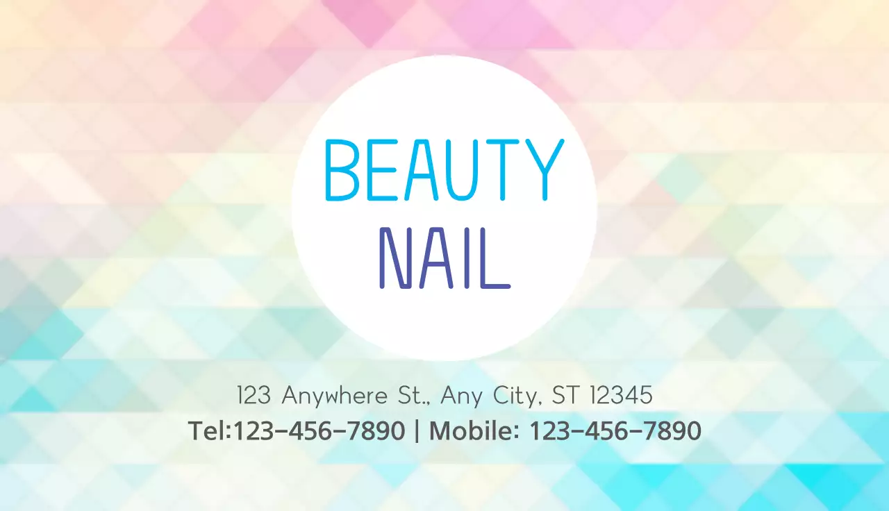 Pastel Geometric Nail Advertisement Business Card