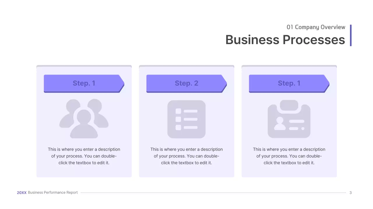 Purple, three-dimensional UI concept business presentation kit