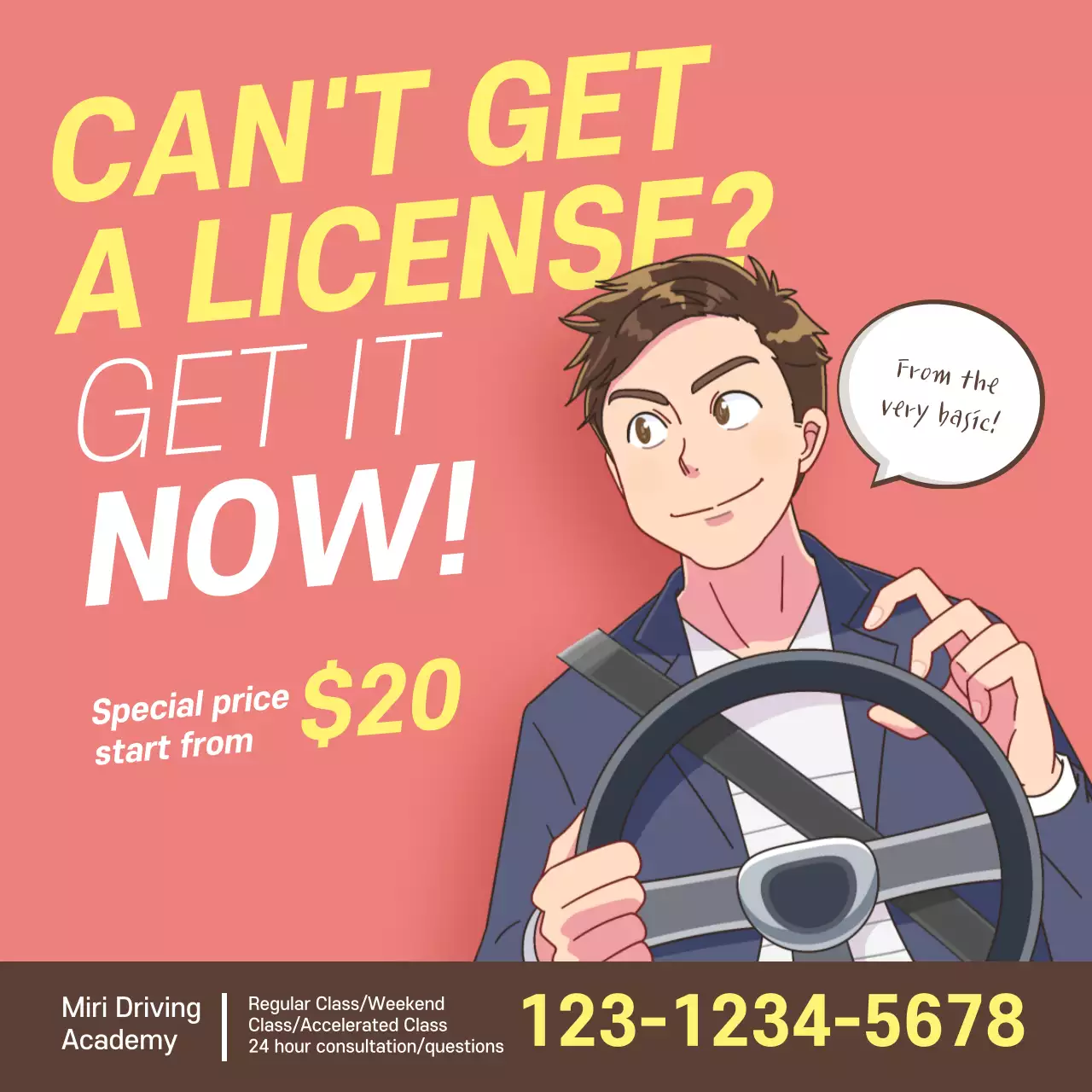 Coral Trendy Driving Promotion Instagram Post