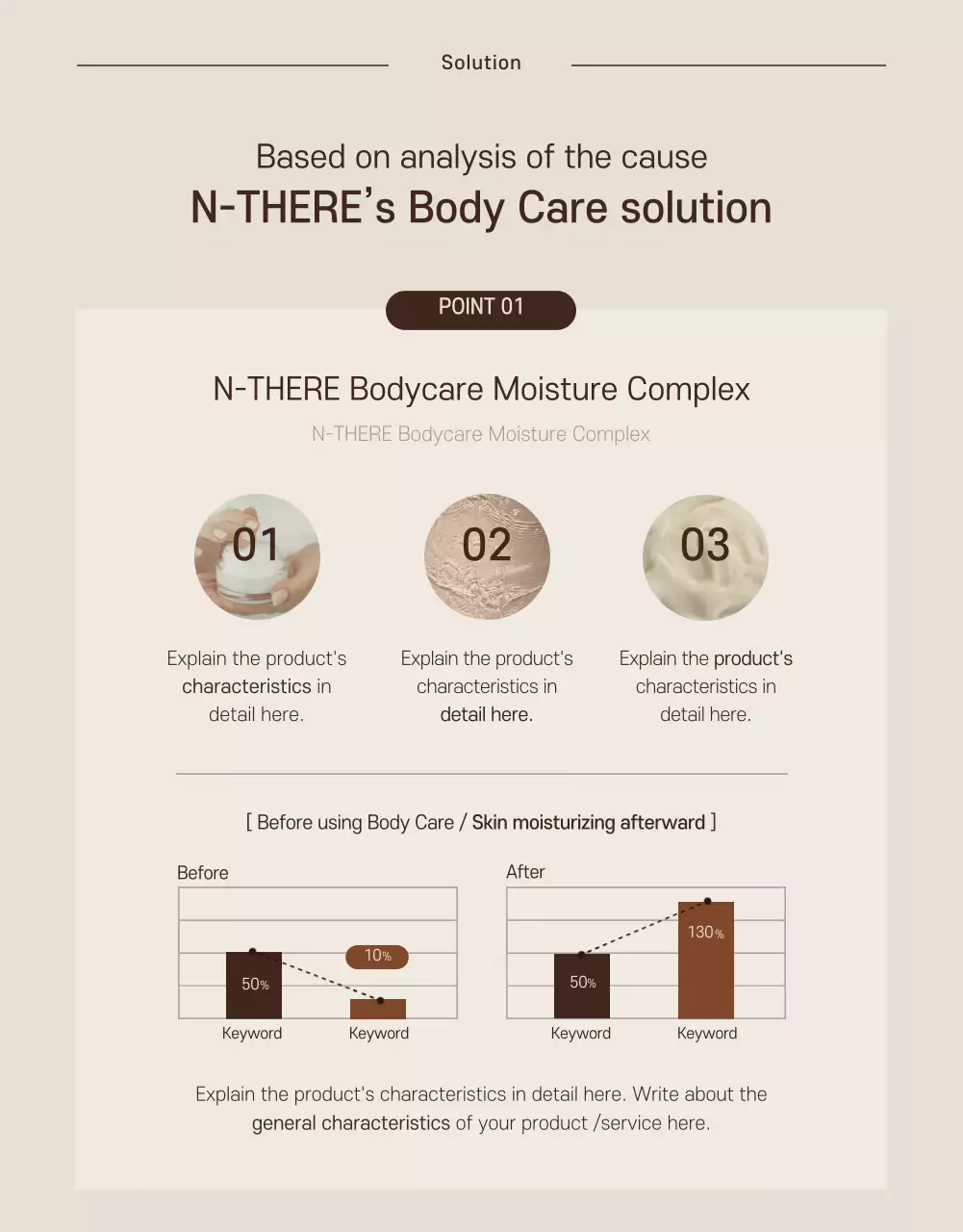 Poster quảng cáo sản phẩm chăm sóc cơ thể tối giản màu be