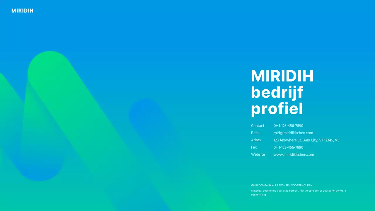 Een moderne bedrijfsbrief in blauw en chartreuse