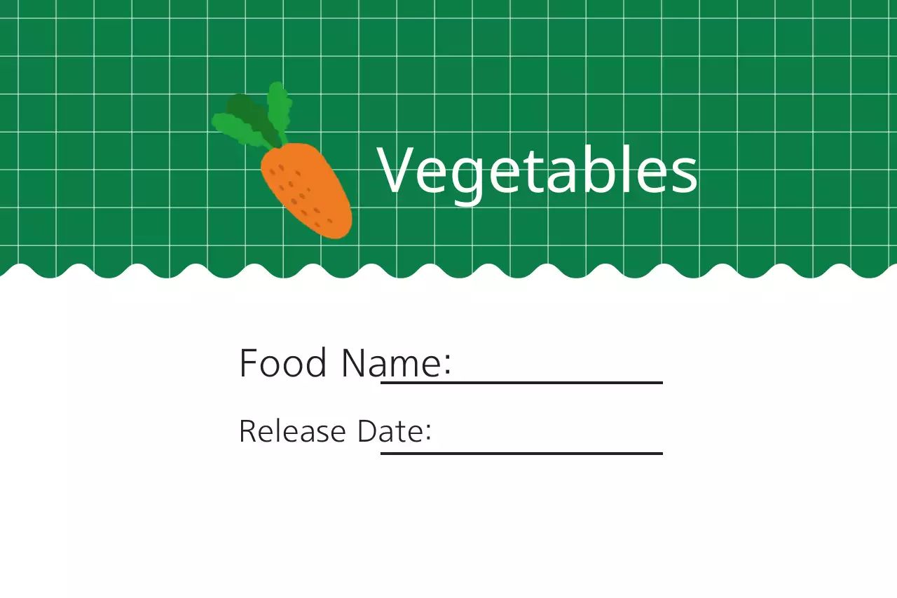 Green Simple Vegetables Label Banner