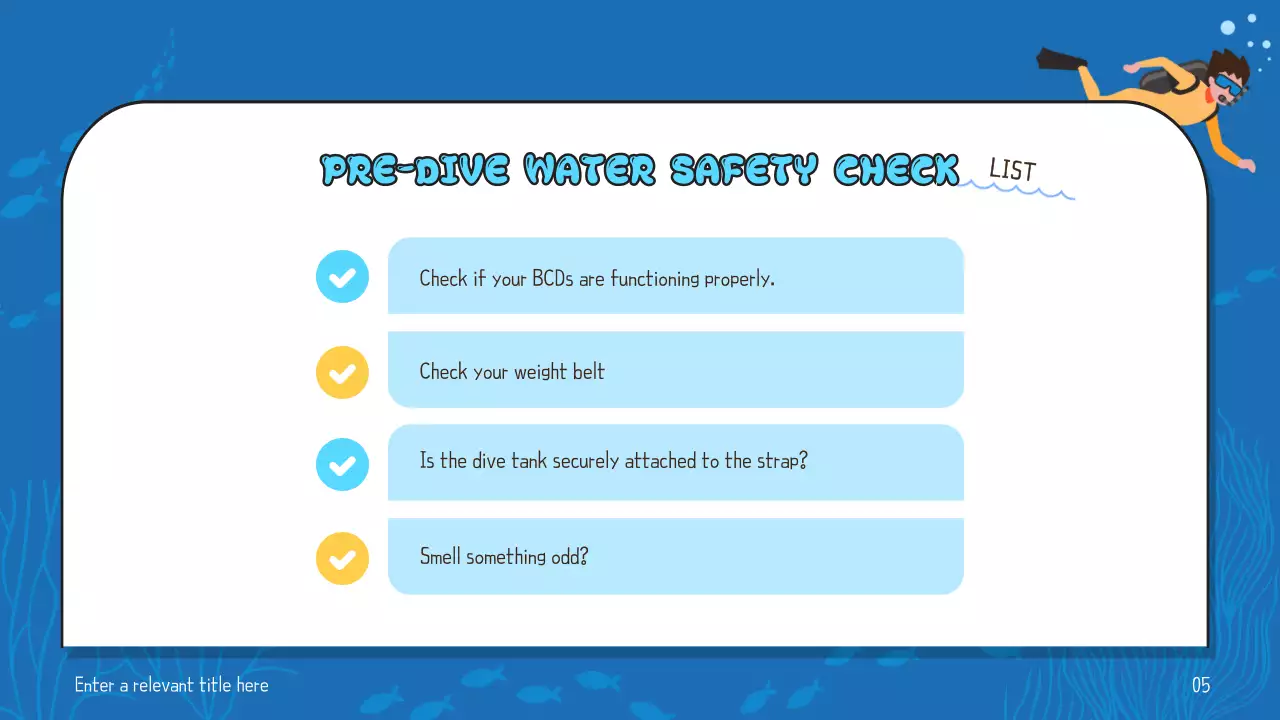 블루 모던 스쿠버 가이드 프레젠테이션