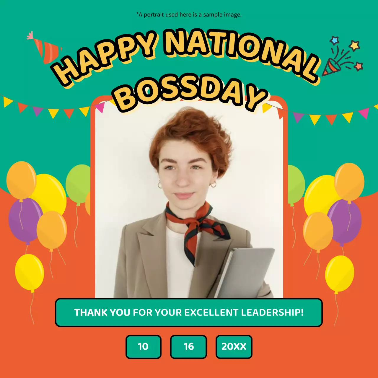 Orange Festive Leadership Announcement Social Media Post