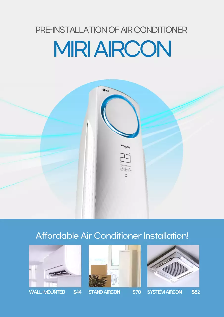 Blue Modern Aircon Promotion Poster