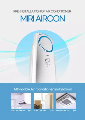 Blue Modern Aircon Promotion Poster