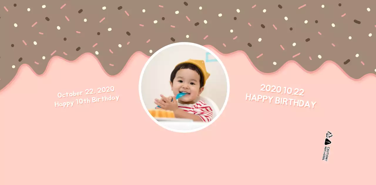 Cute pink and white dessert illustration concept for a child's birthday celebration