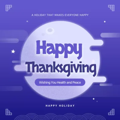 Purple Traditional Thanksgiving Greetings Card Instagram Post