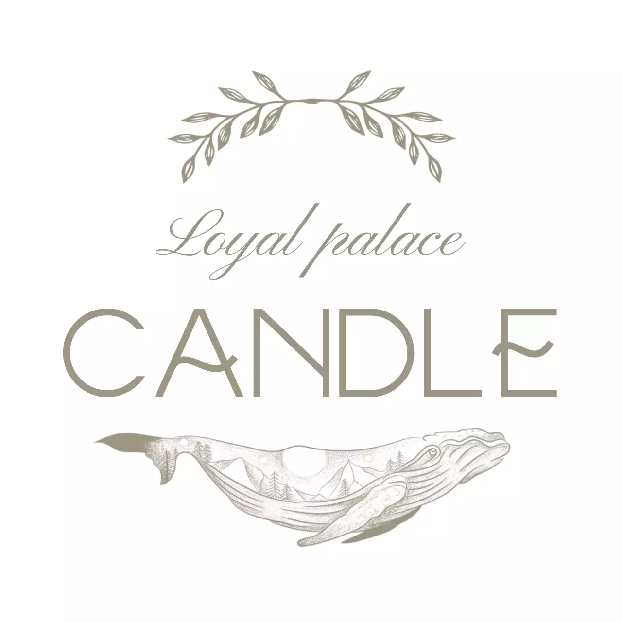 Nến với hình minh họa văn bản màu nâu xám sang trọng