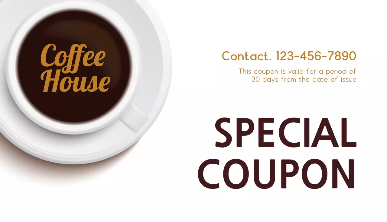 White Simple Coffee Promotion Business Card