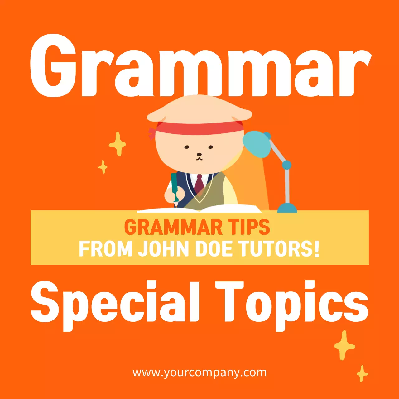 Orange Trendy Grammar Promotion Instagram Post