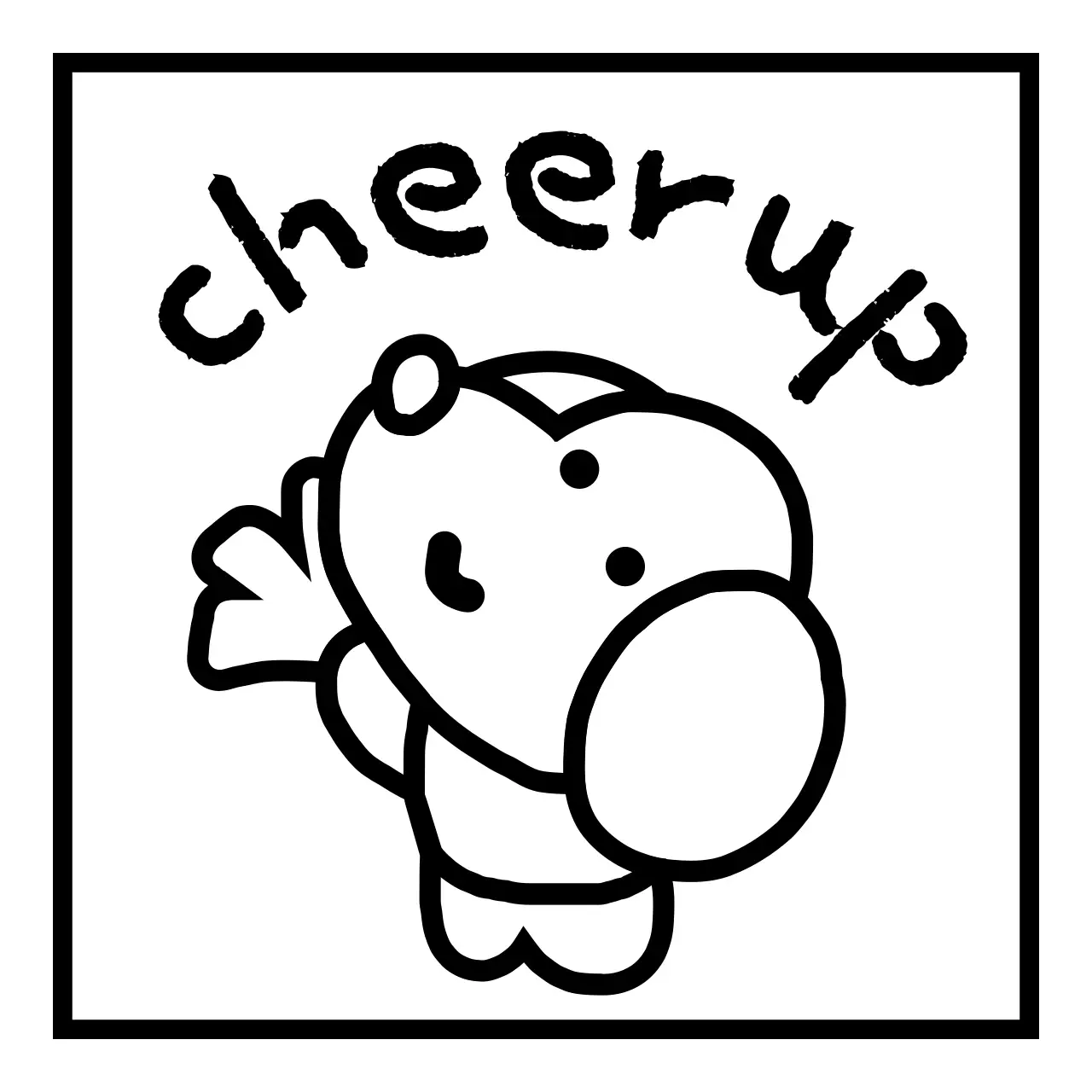 Cheerful concept with a cute puppy line illustration in black