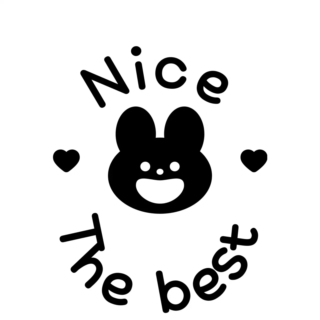 Stempel pujian dengan karakter hewan hitam yang lucu