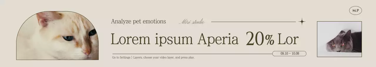 Banner de promoção de animais de estimação minimalista bege