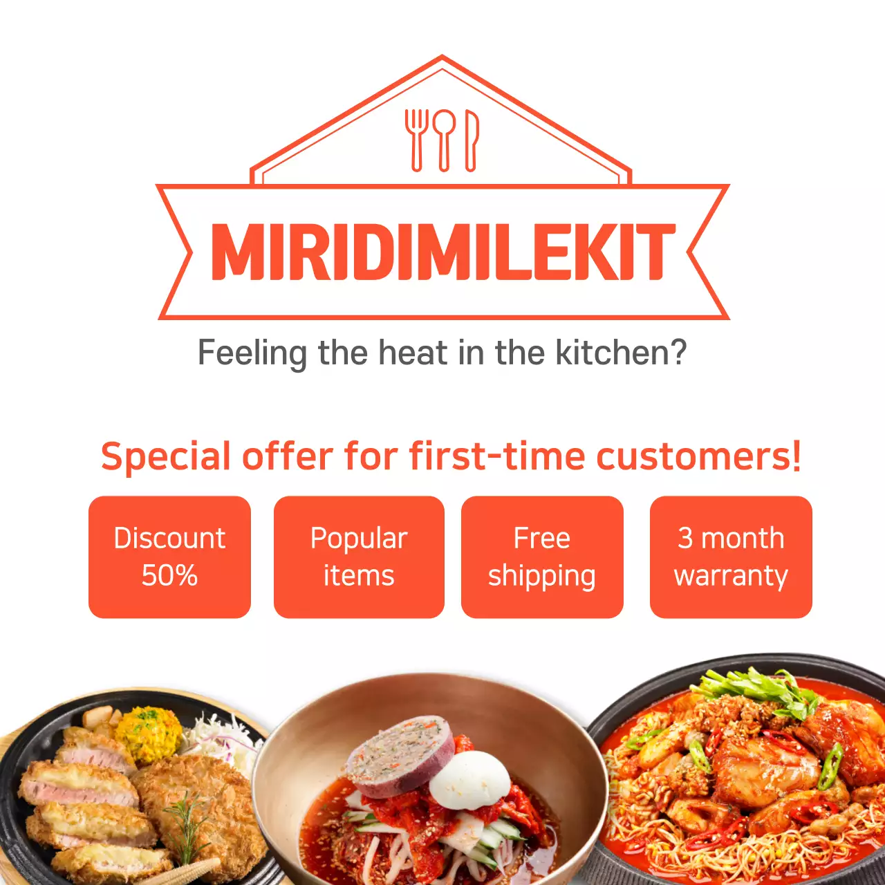 Orange Modern Meal Advertisement Social Media Post