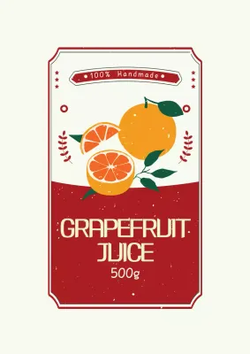 Red Vintage Juice Label Poster