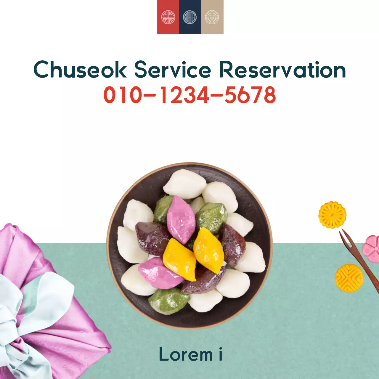 Biểu ngữ quảng cáo Chuseok truyền thống đầy màu sắc