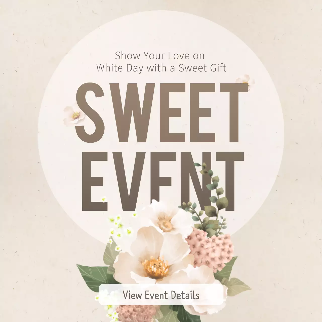 Beige Floral Event Promotion Instagram Post