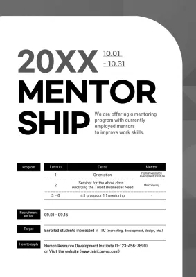 A neutral-colored flyer for a young executives' exchange