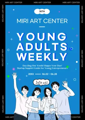 Blue Modern Youth Event Promotion Poster