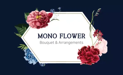 Navy Elegant Bouquet Advertisement Banner