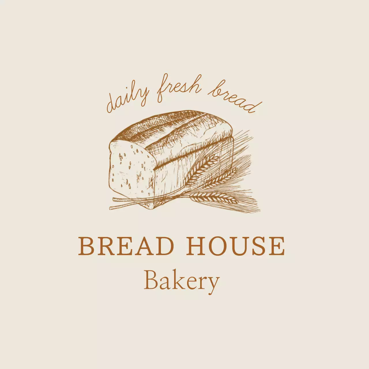 Label roti bergambar gading berwarna krem