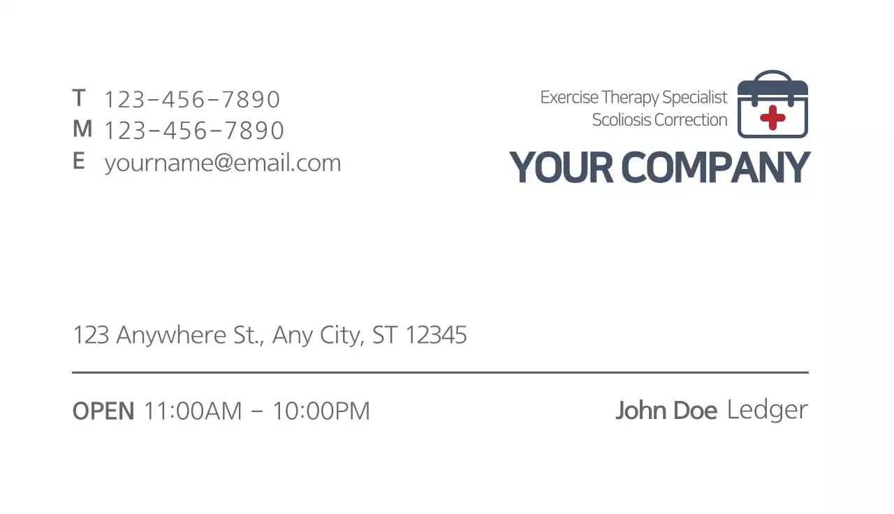 White Professional Therapy Advertisement Business Card
