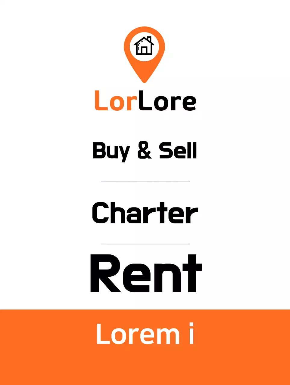 A simple banner in white and orange