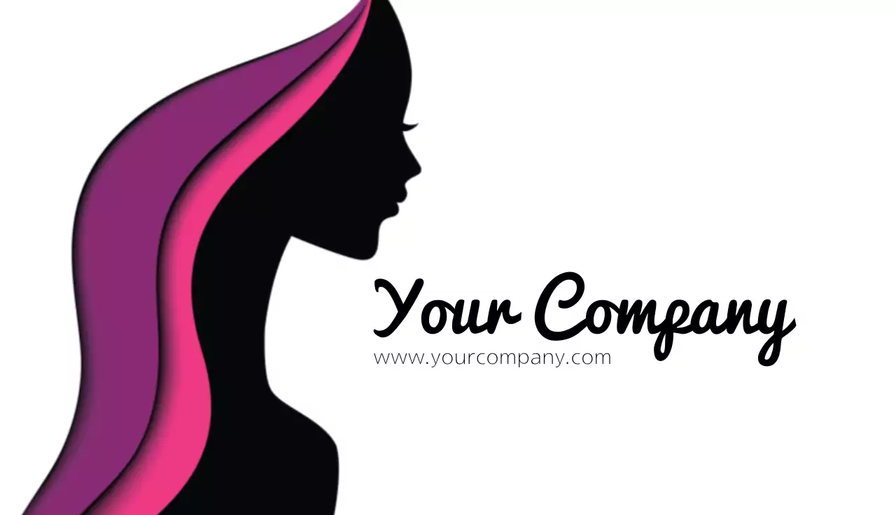 Purple Minimal Haircut Promotion Business Card