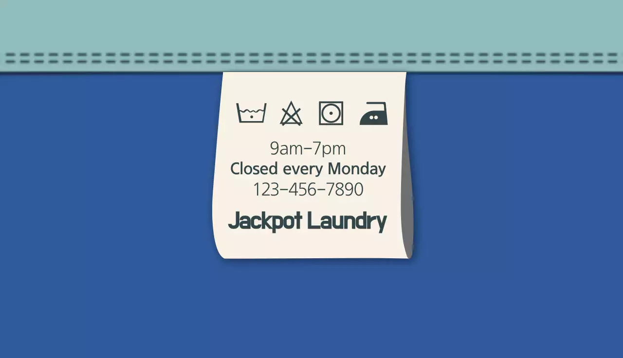 Blue Clean Laundry Promotion Business Card