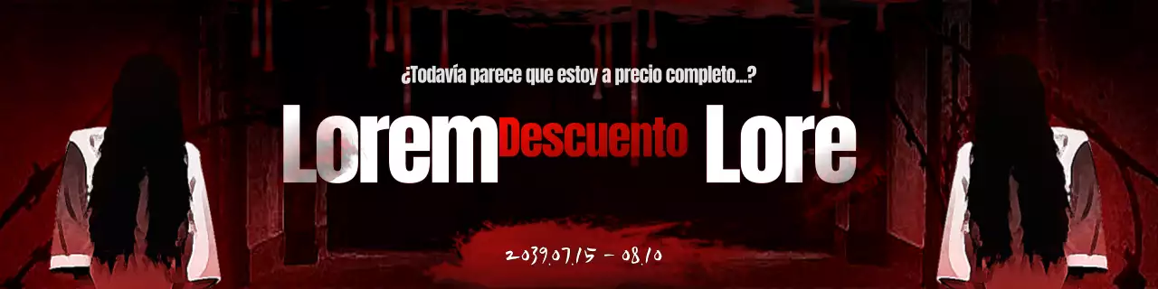 Venta de conceptos de terror en rojo y negro