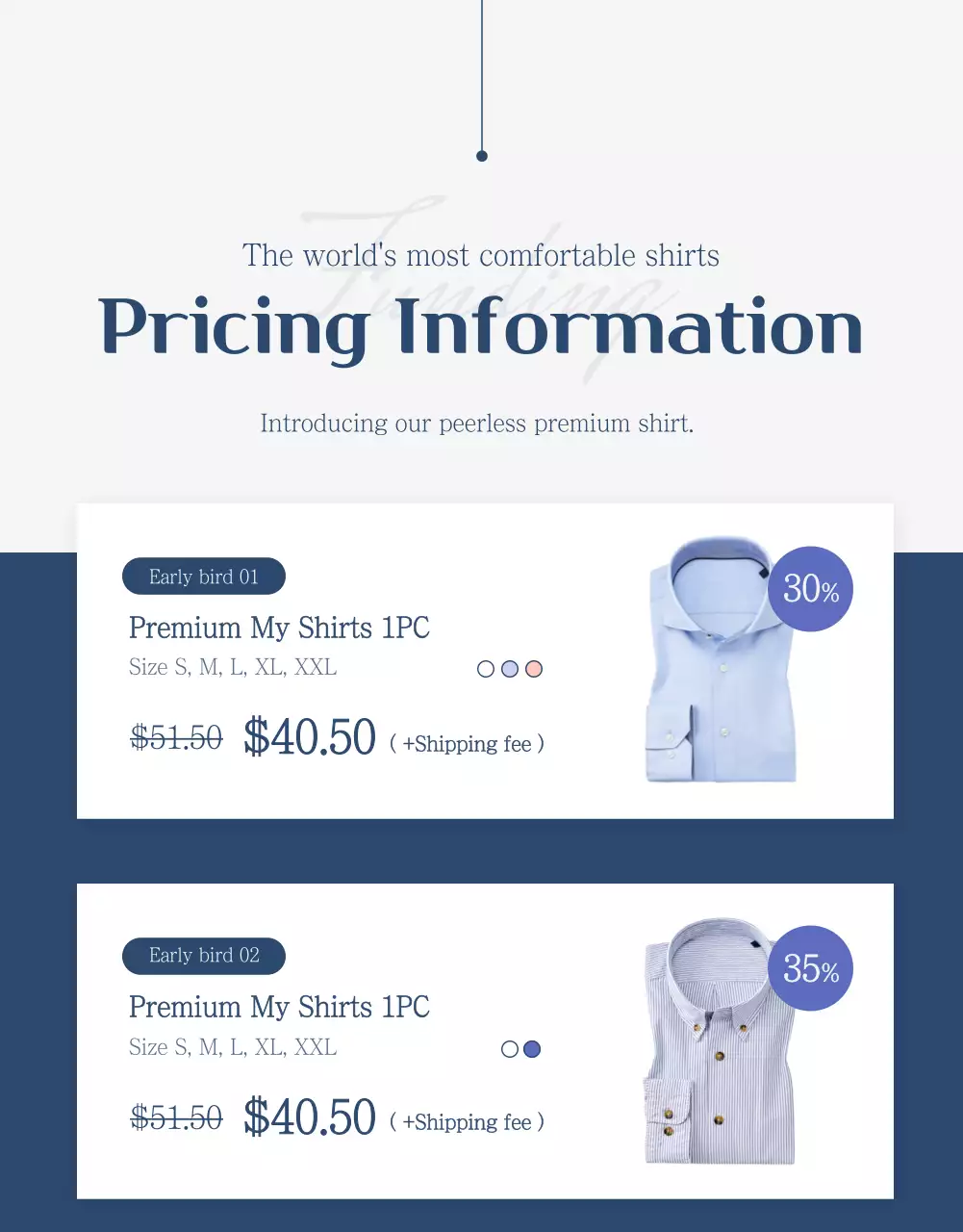 Poster Promosi Kemeja Modern Biru