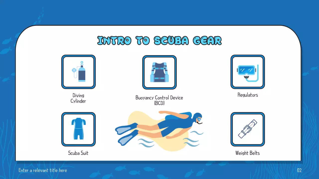블루 모던 스쿠버 가이드 프레젠테이션