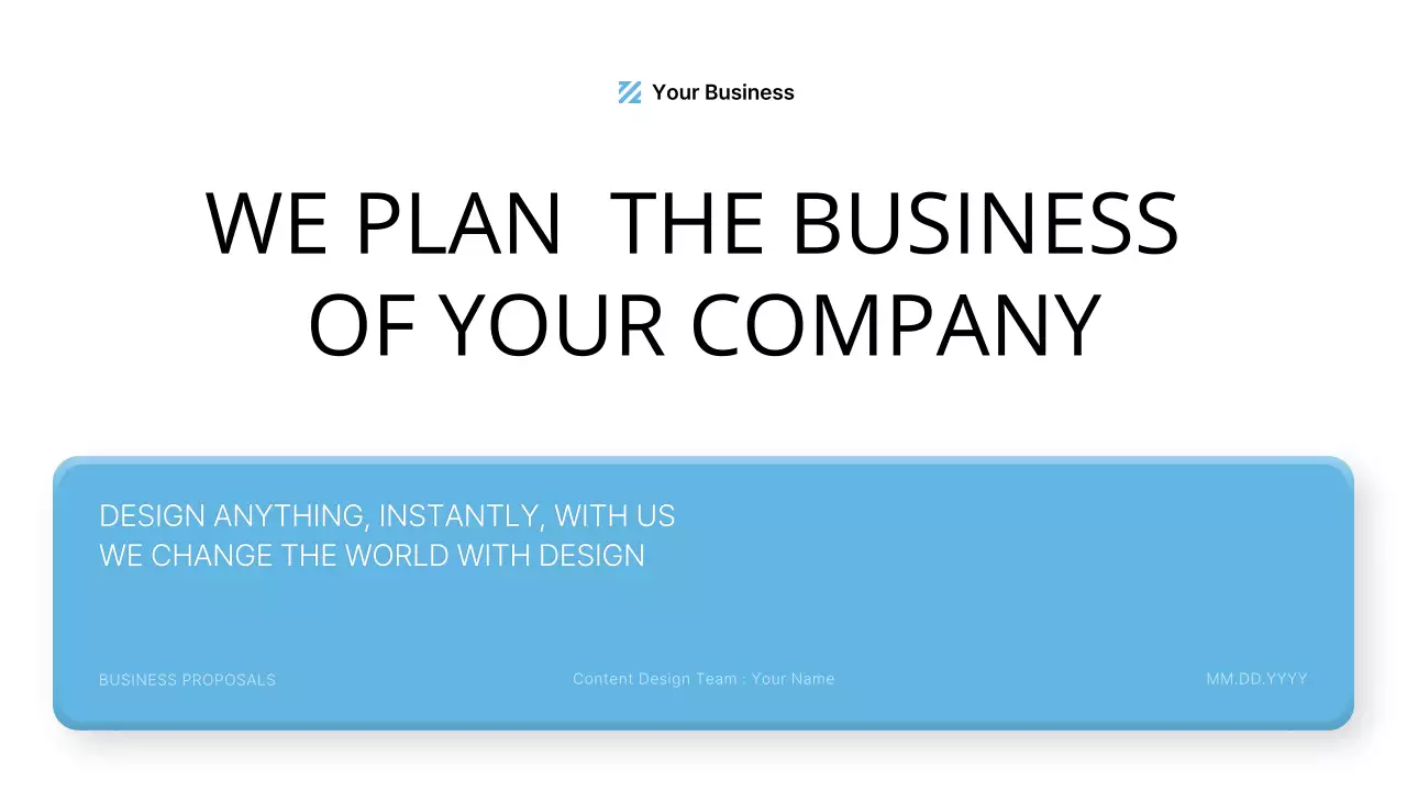 Blue Professional Business Plan Presentation