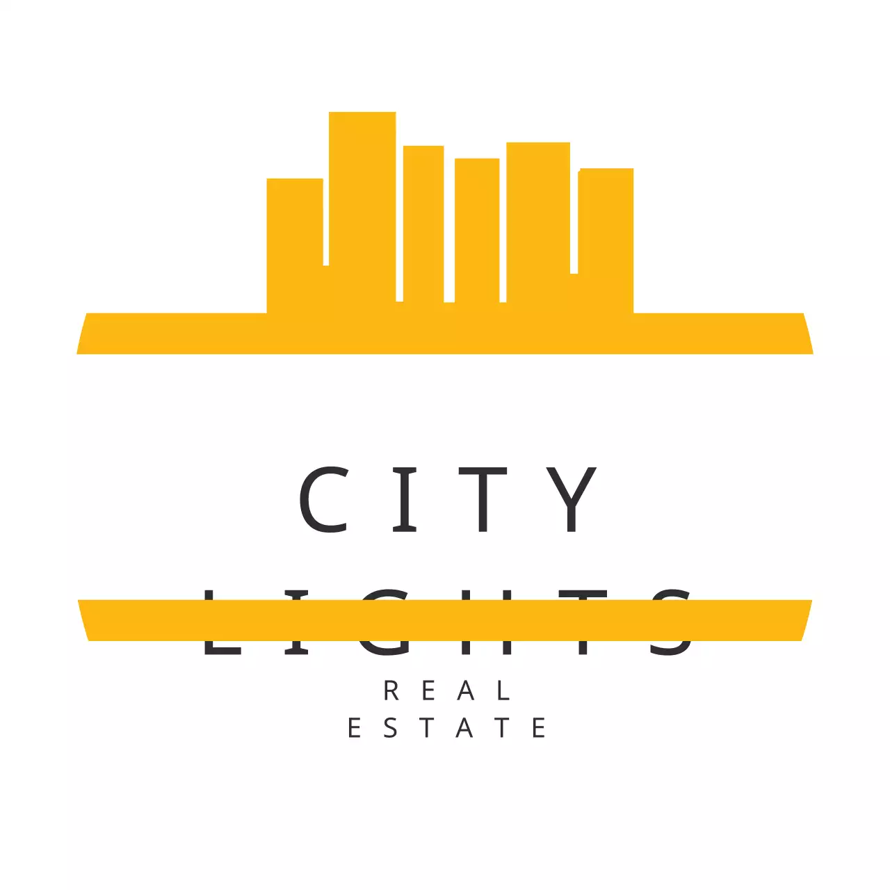 Yellow Modern Real Estate Advertisement Logo